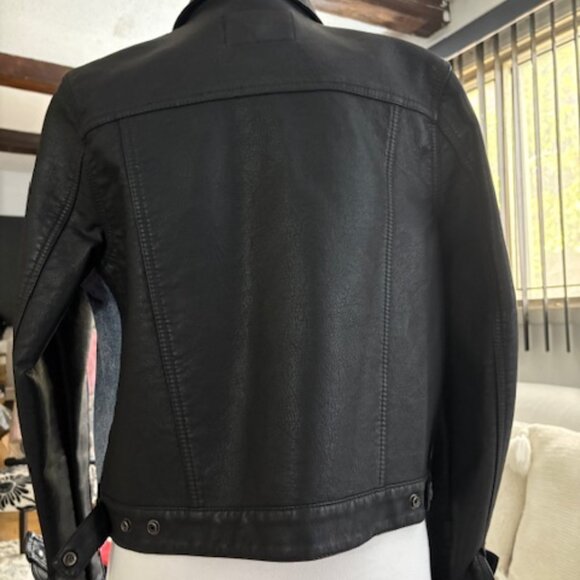 Denim & Faux Leather jacket. - Picture 2 of 3